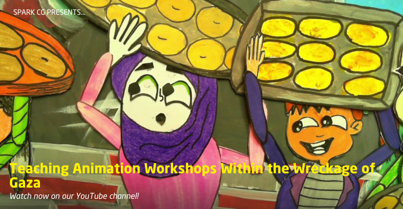 Still from animated feature film Haneen Koraz and her students